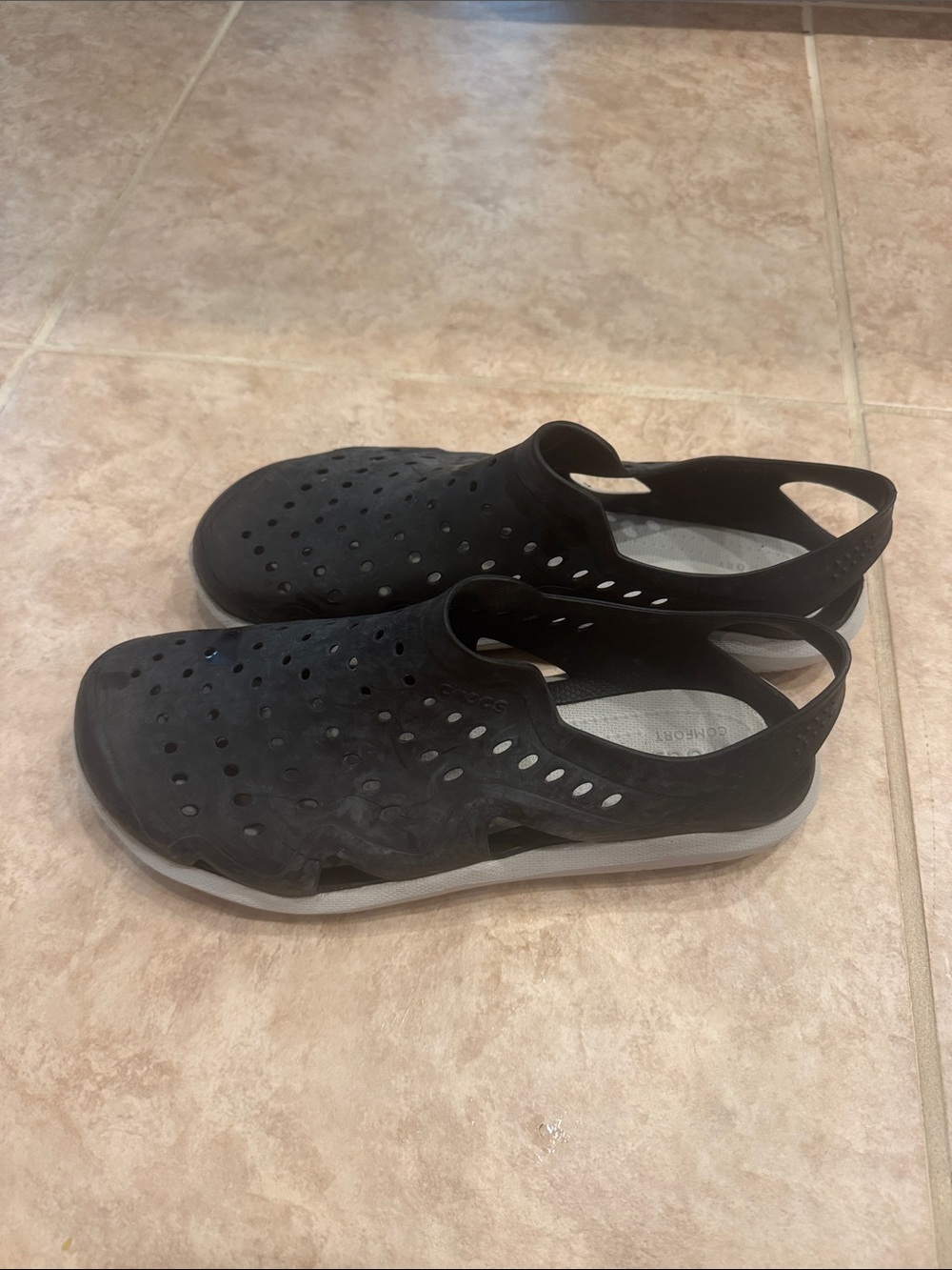 CROCS Men's Black Slip-On Clog Sandals